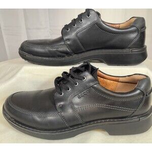 Men's ECCO 'Fusion II' Black Leather Moc-Toe Oxfords Size US 12 EUR 46 UK 11.5